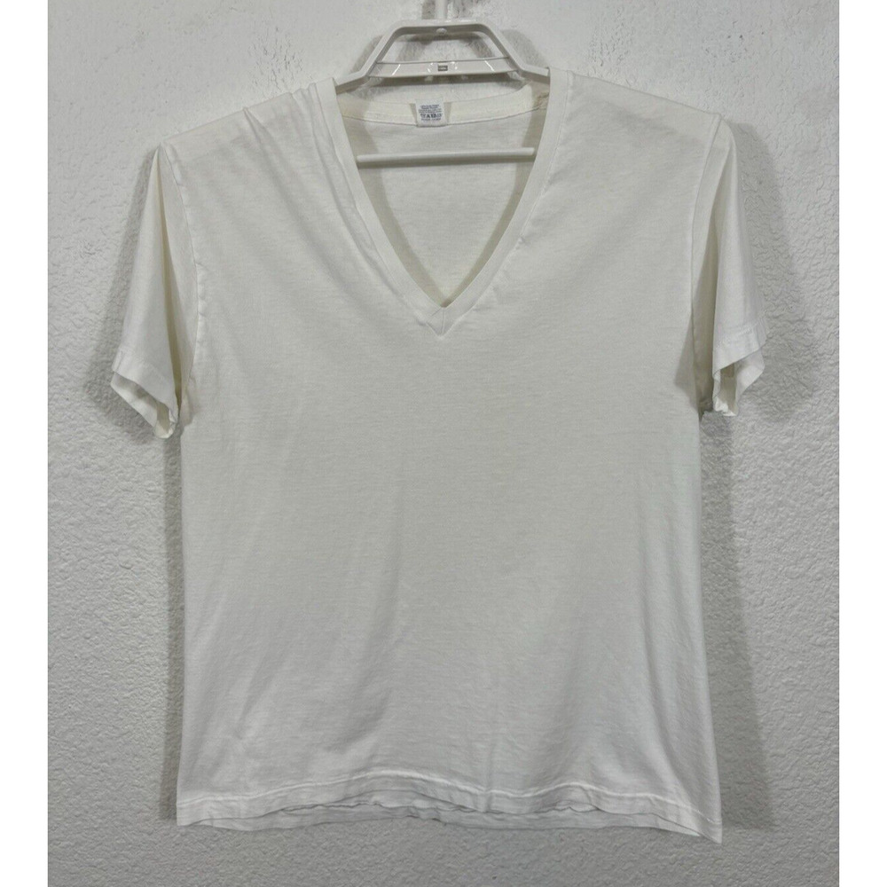 Vintage Jockey Tβ Shirt Fit like a Medium White VNeck Short Sleeve Combed Cotton